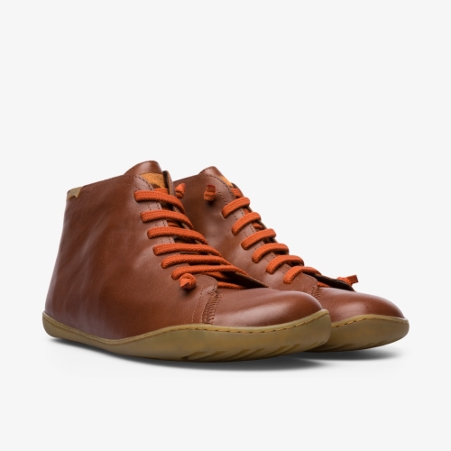 Camper Peu Mens Ankle Boots US-58847 Brown USA Online